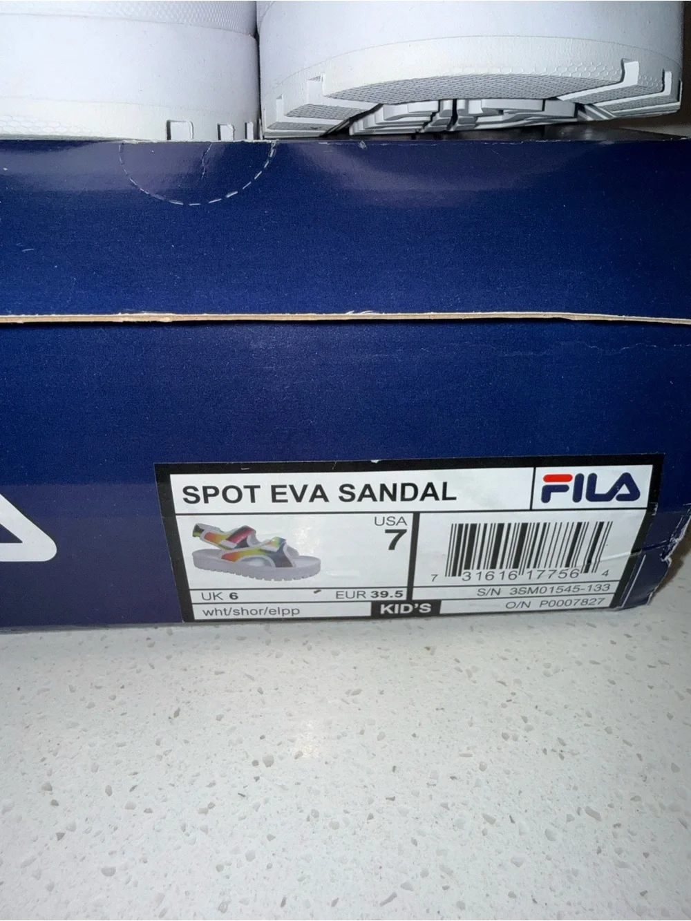 Fila Kids Rainbow Strappy Platform Sandals - White & Multicolor